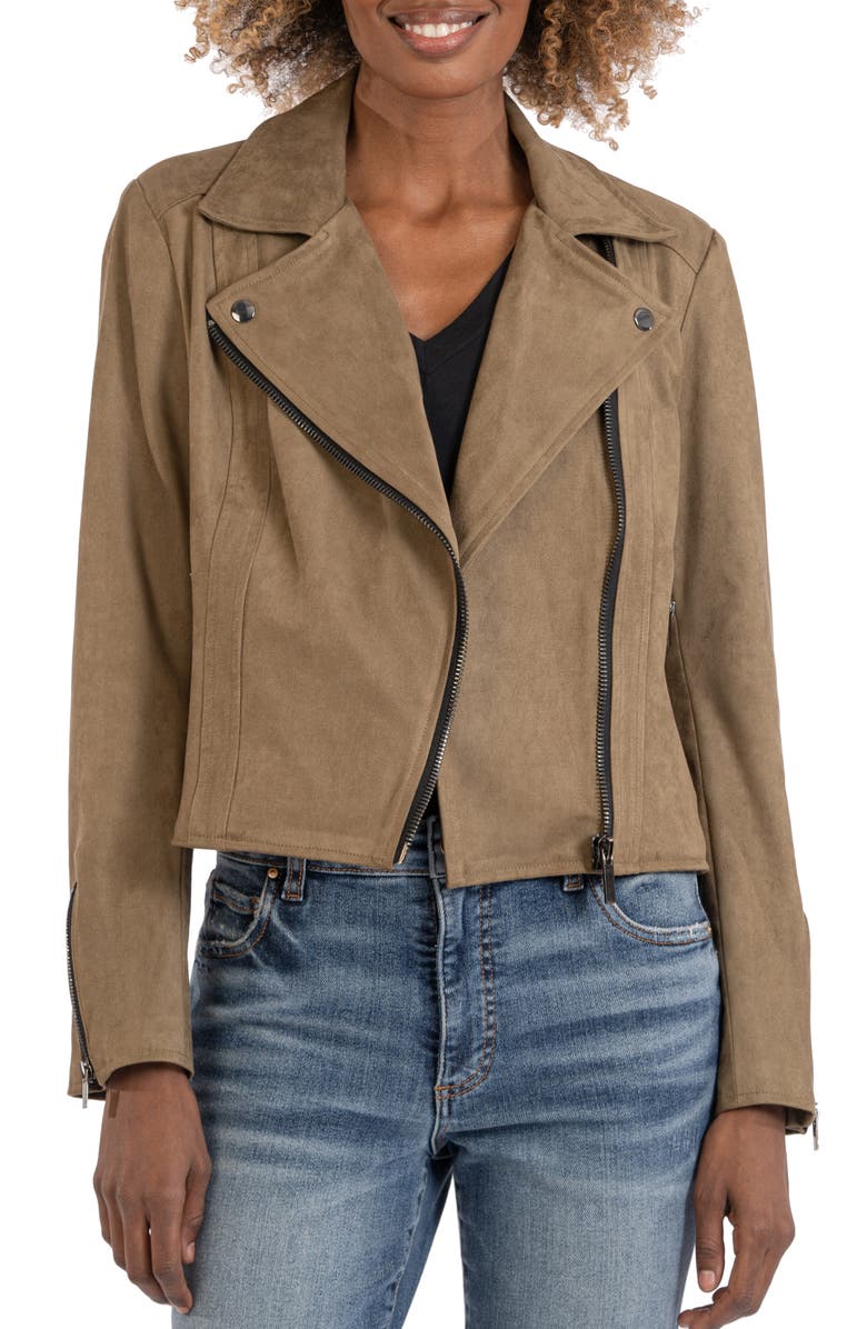 Edith Faux Suede Moto Jacket - Versatile Jackets
