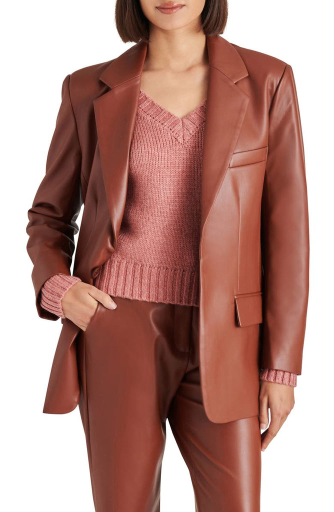 Imaan Faux Leather Blazer - Versatile Jackets