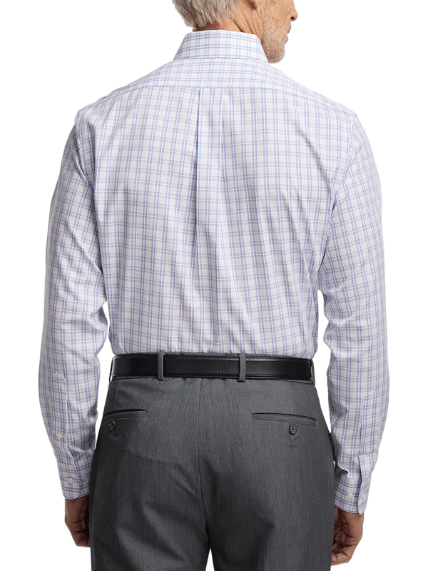 Wrinkle-Free Plaid Cotton Dress Shirt