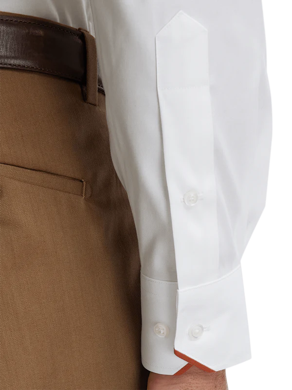 Stretch Solid Shirt with Contrast Trim