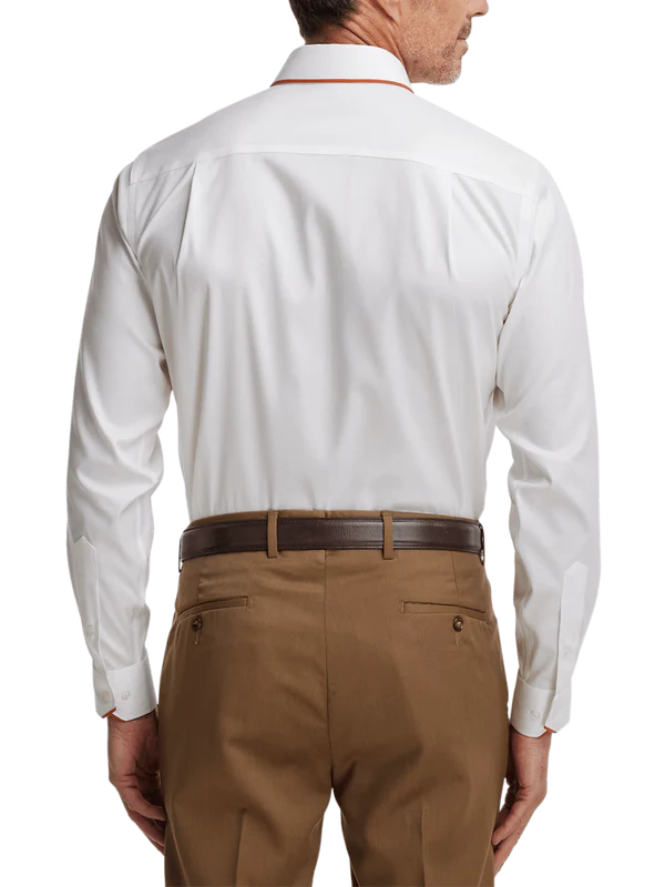 Stretch Solid Shirt with Contrast Trim