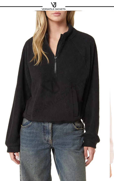 Fleece Half Zip Pullover - Versatile Jackets