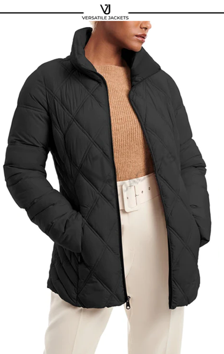 Glam Quilted Insulated Puffer Jacket - Versatile Jackets
