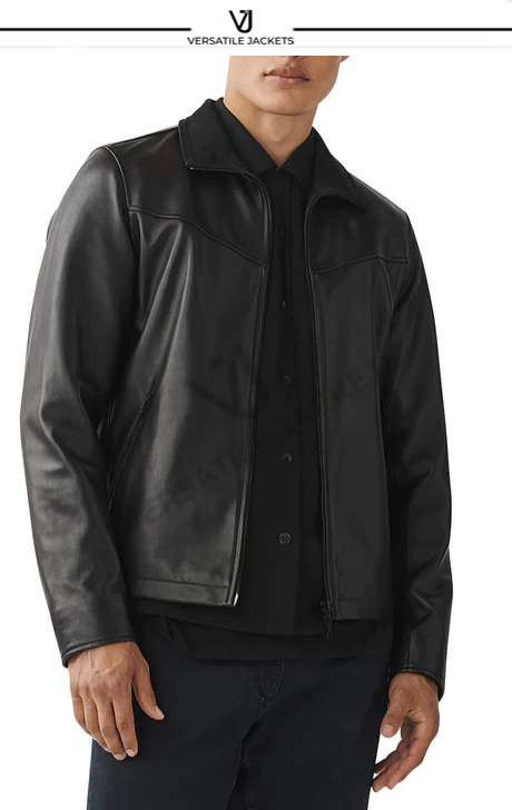 Grant Stand Collar Leather Jacket - Versatile Jackets