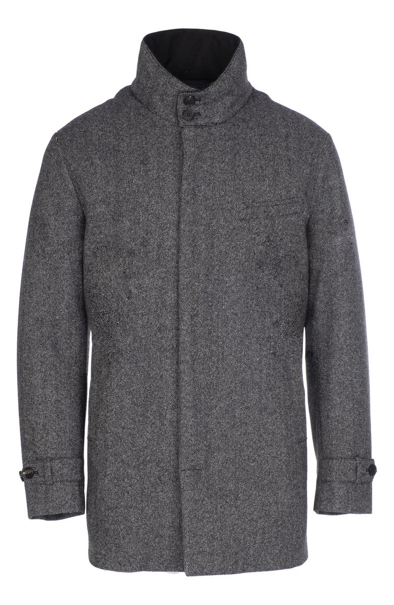 Waterproof Herringbone Wool Blend Car Coat - Versatile Jackets