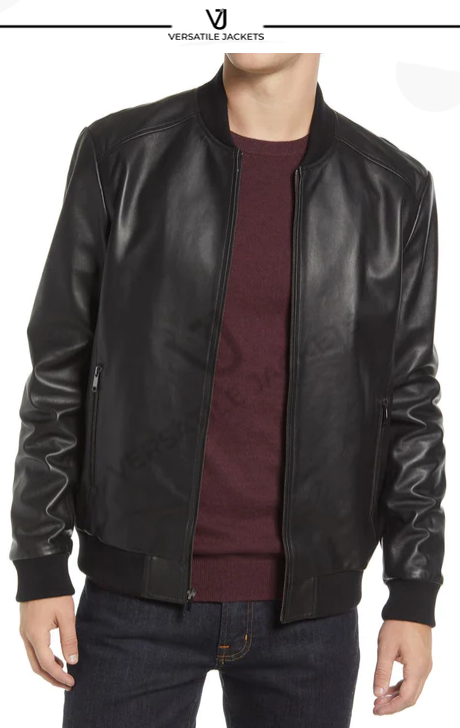 Leather Bomber Jacket - Versatile Jackets