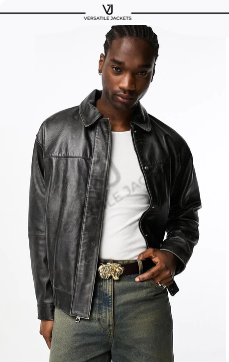 Leather Bomber Jacket - Versatile Jackets