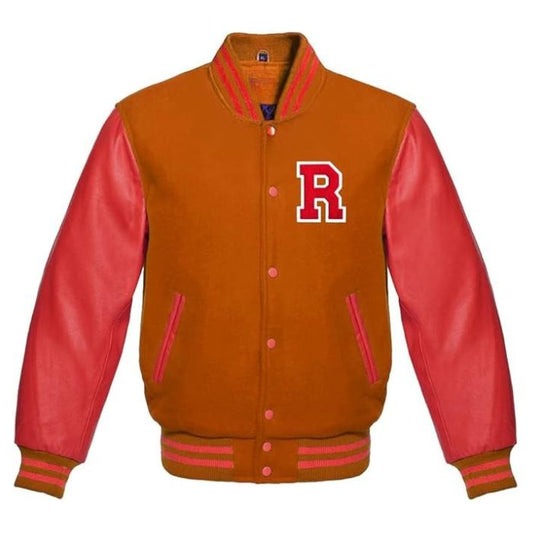 LETTER R VARSITY JACKET in ORANGE/RED - Versatile Jackets