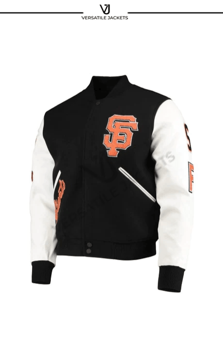 Men's Pro Standard Black/White San Francisco Giants Varsity Logo Full-Zip Jacket - Black - Versatile Jackets
