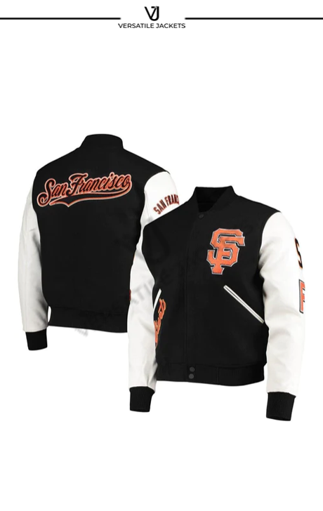 Men's Pro Standard Black-White San Francisco Giants Varsity Logo Full-Zip Jacket - Versatile Jackets