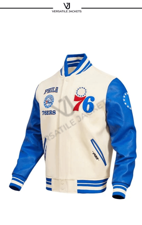 Men's Pro Standard Cream Philadelphia 76ers Retro Classic Varsity Full-Zip Jacket - Cream - Versatile Jackets