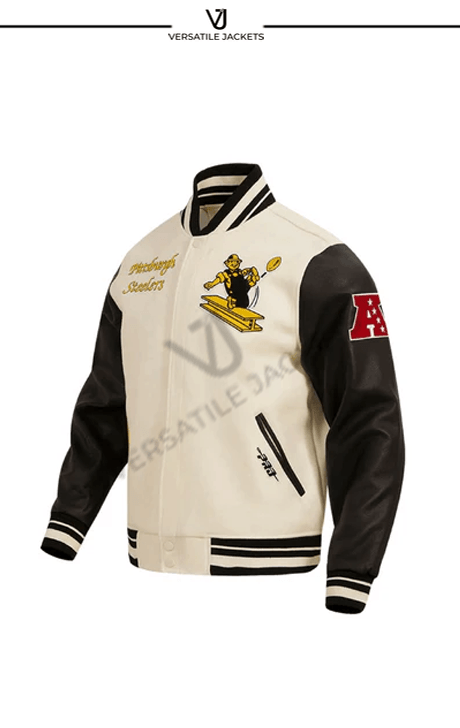 Men's Pro Standard Cream Pittsburgh Steelers Retro Classic Varsity Full-Zip Jacket - Cream - Versatile Jackets