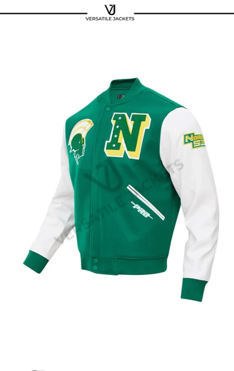Men's Pro Standard Green Norfolk State Spartans Classic Wool Full-Zip Varsity Jacket - Green - Versatile Jackets