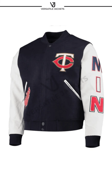 Men's Pro Standard Navy Minnesota Twins Varsity Logo Full-Zip Jacket - Navy - Versatile Jackets