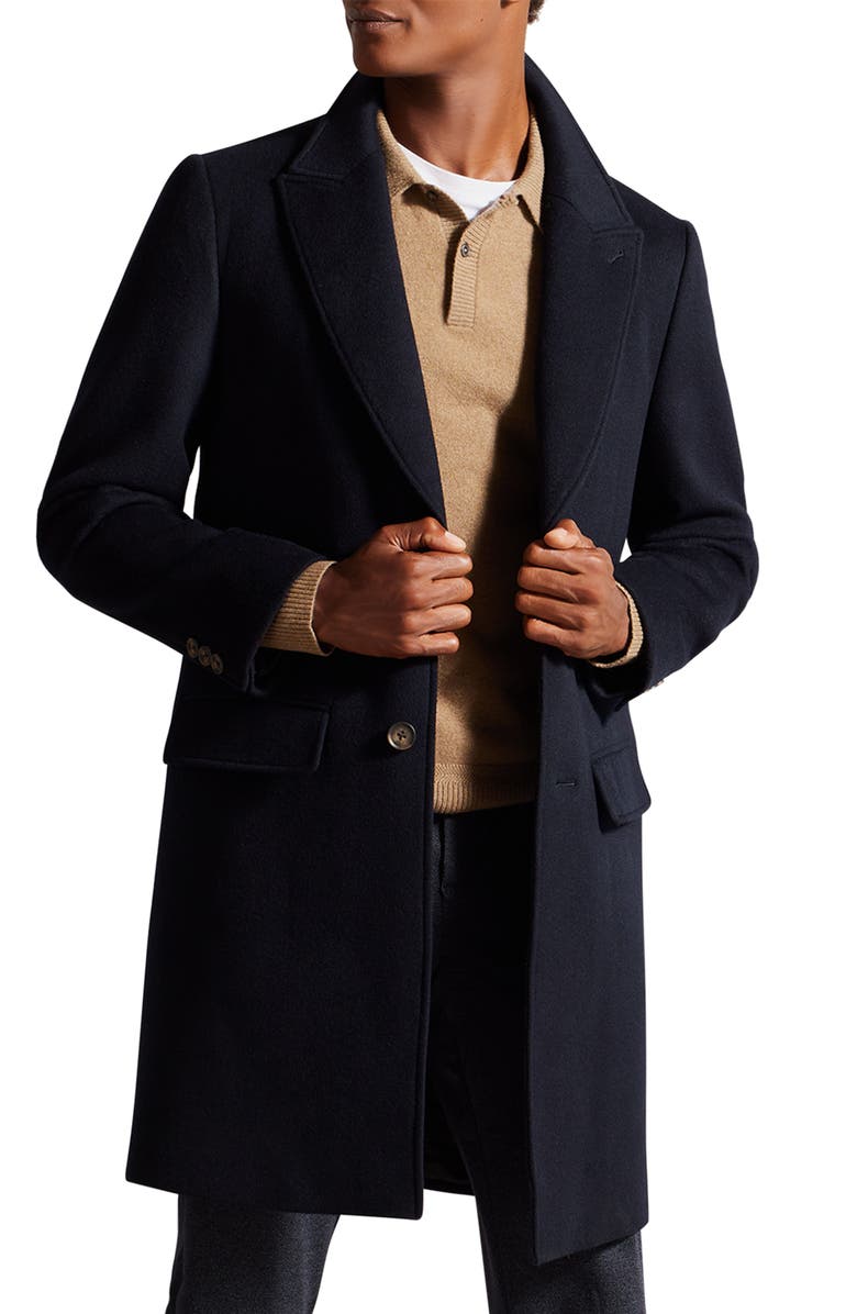 Peak Lapel Wool Blend Coat - Versatile Jackets