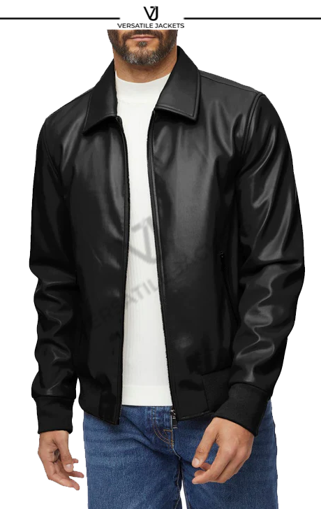 Smooth Faux Leather Jacket - Versatile Jackets