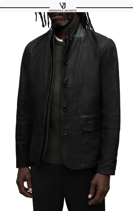 Survey Double Layer Leather Blazer Survey Double Layer Leather Blazer