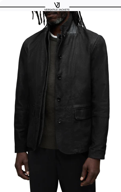 Survey Double Layer Leather Blazer - Versatile Jackets