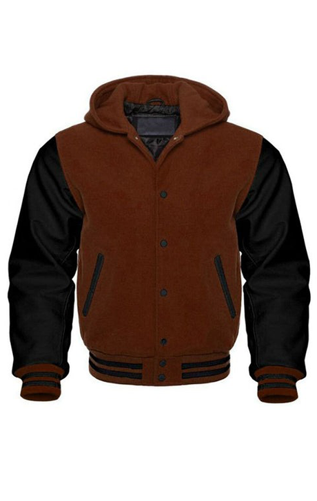 MAROON AND BLACK VARSITY JACKET - Versatile Jackets