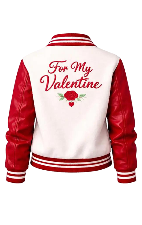 Red & White "Valentine" Classic Varsity Jacket