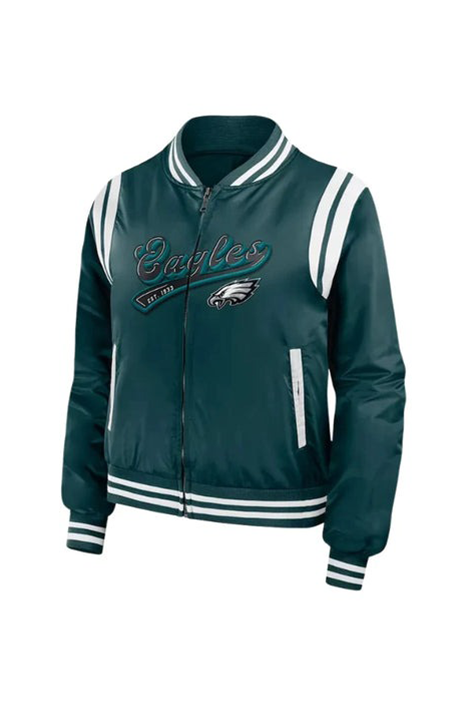 PHILADELPHIA EAGLES MIDNIGHT GREEN FULL-ZIP BOMBER JACKET - Versatile Jackets