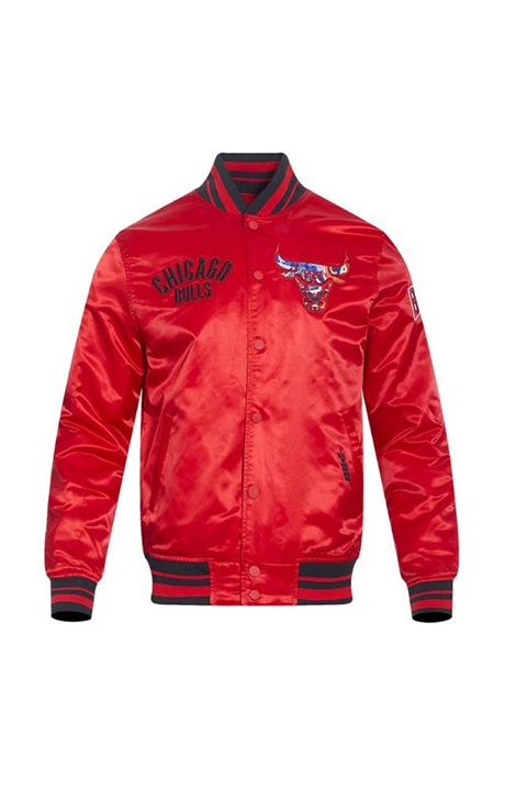 CHICAGO BULLS RED SATIN VARSITY JACKET - Versatile Jackets