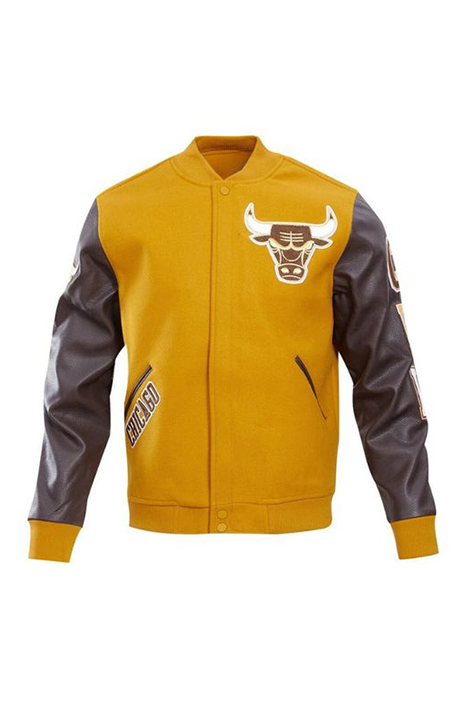 CHICAGO BULLS LETTERMAN JACKET WITH LEATHER SLEEVES - Versatile Jackets
