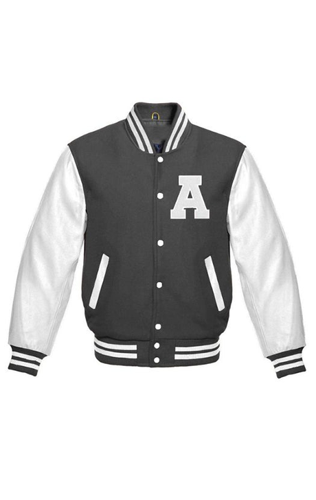 Letter A Letterman Jacket – Grey/White - Versatile Jackets