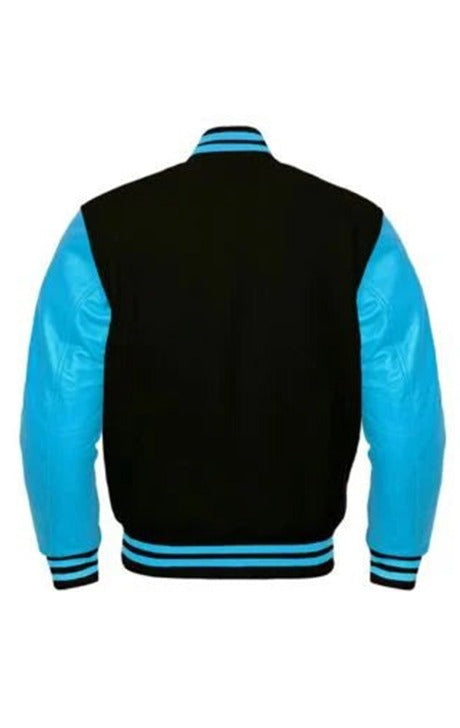 BLACK AND BLUE VARSITY JACKET - Versatile Jackets