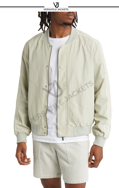 Varsity Piped Cotton Bomber Jacket - Versatile Jackets