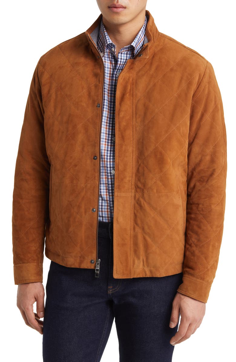 Norfolk Quilted Suede Bomber Jacket - Versatile Jackets