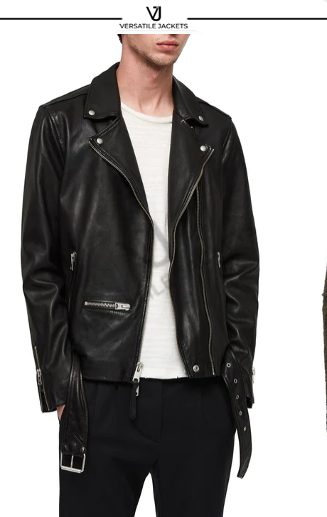 Wick Slim Fit Leather Biker Jacket - Versatile Jackets