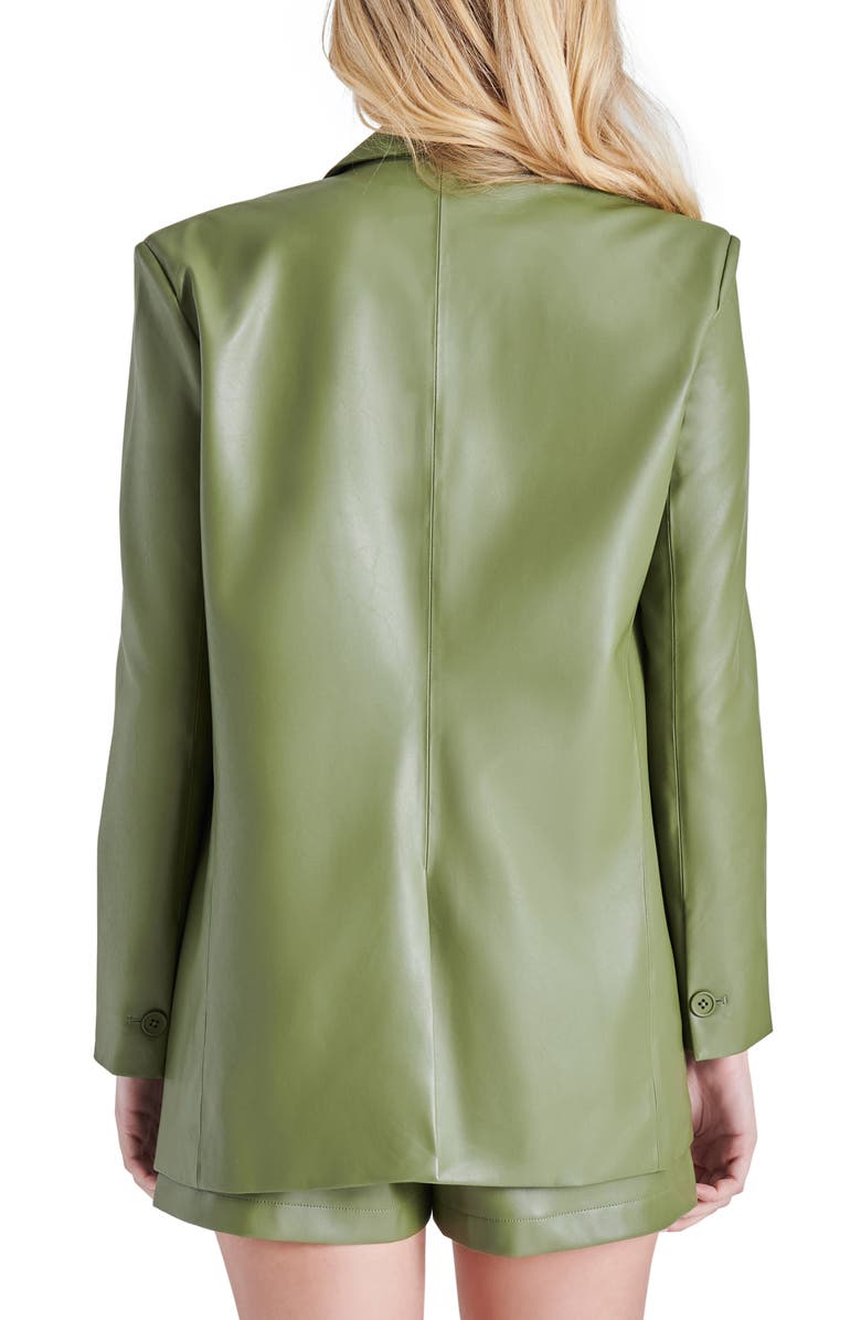 Faux Leather Casual Blazer - Versatile Jackets