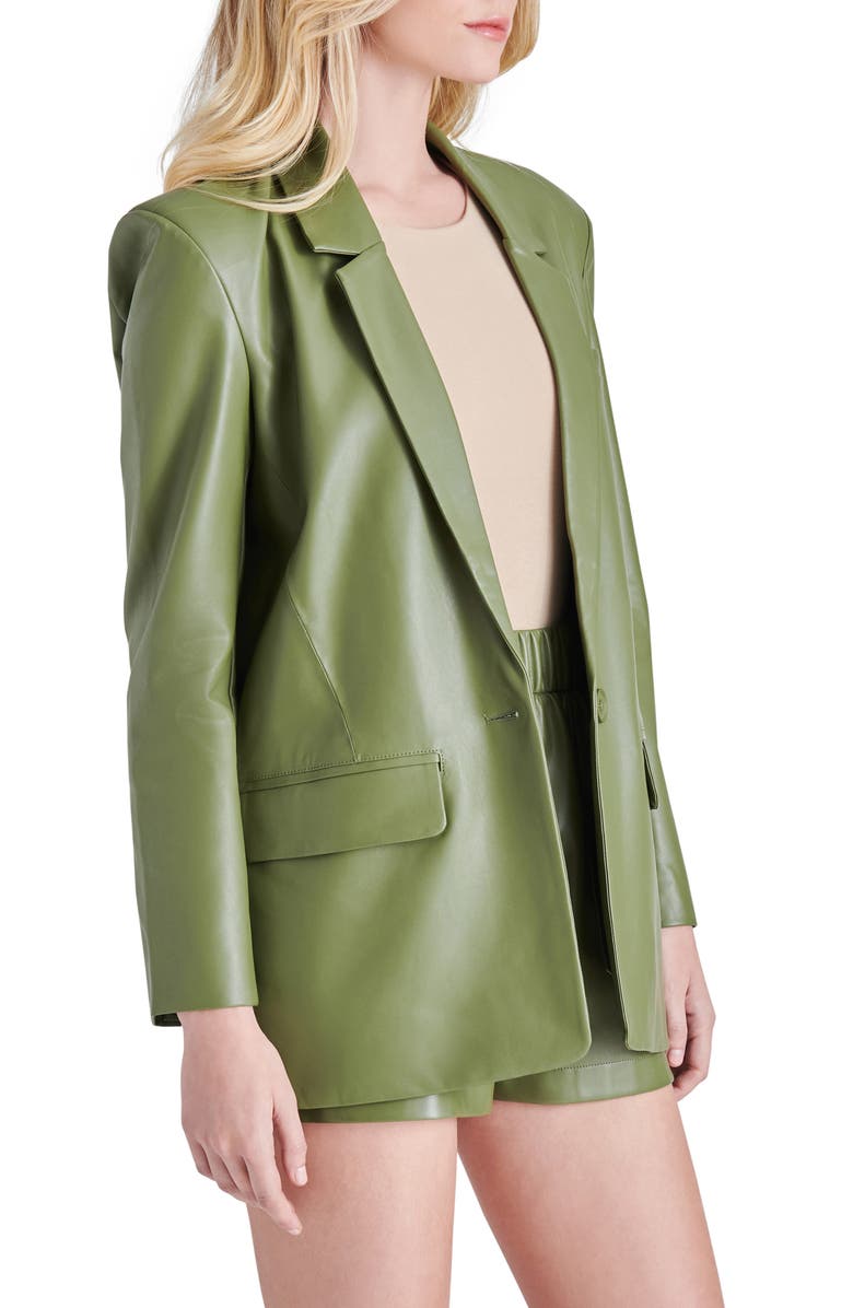 Faux Leather Casual Blazer - Versatile Jackets