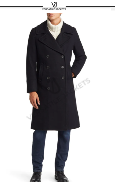 Wool Blend Officer's Coat - Versatile Jackets