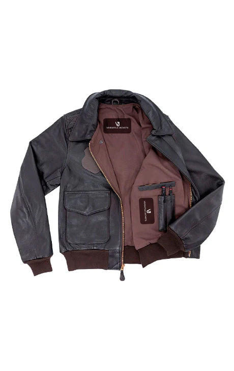 Women's Modern U.S.A.F. A-2 Leather Jacket with Velcro Patches