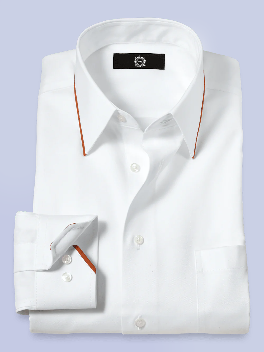 Stretch Solid Shirt with Contrast Trim