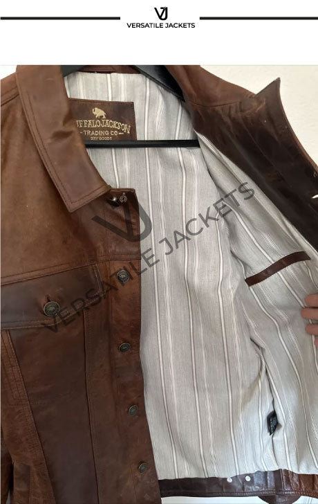 Buffalo Jackson Driggs Dark Brown Leather Jacket - Versatile Jackets