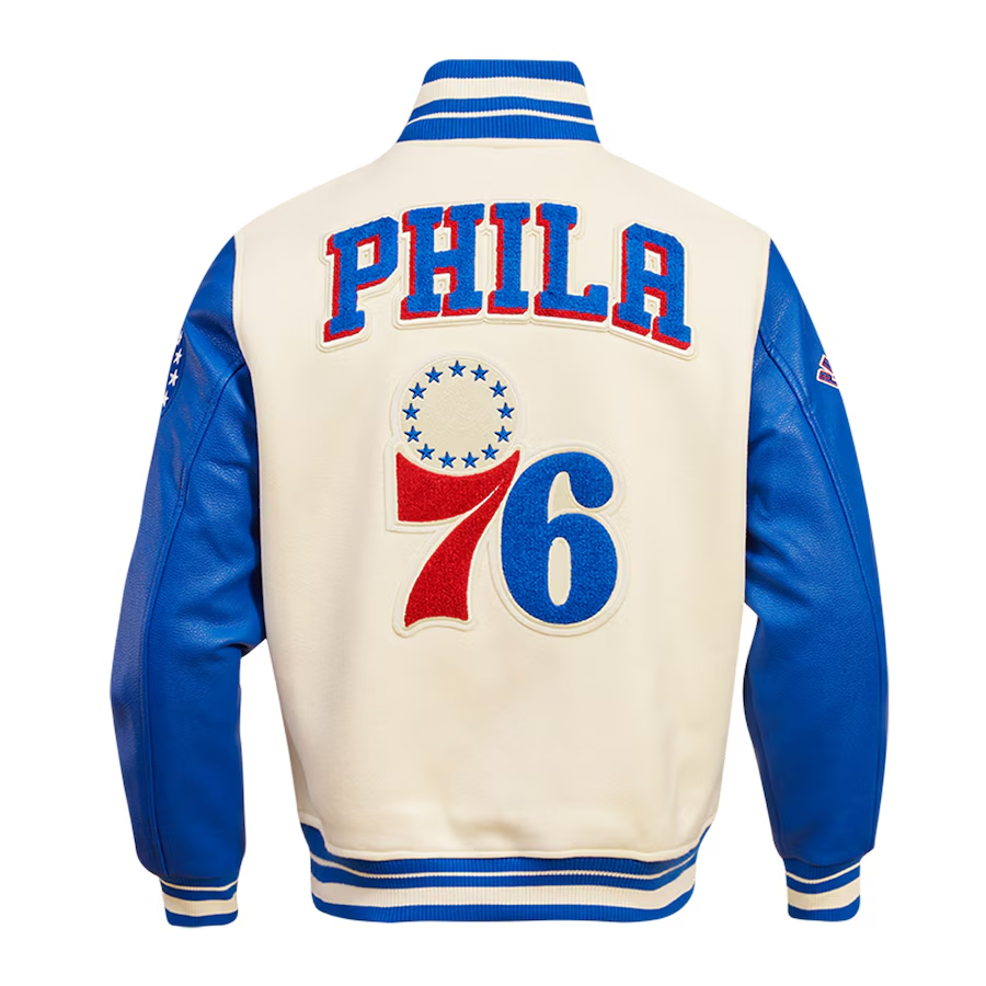 Men's Pro Standard Cream Phila Classic Varsity Full-Zip Jacket - Cream