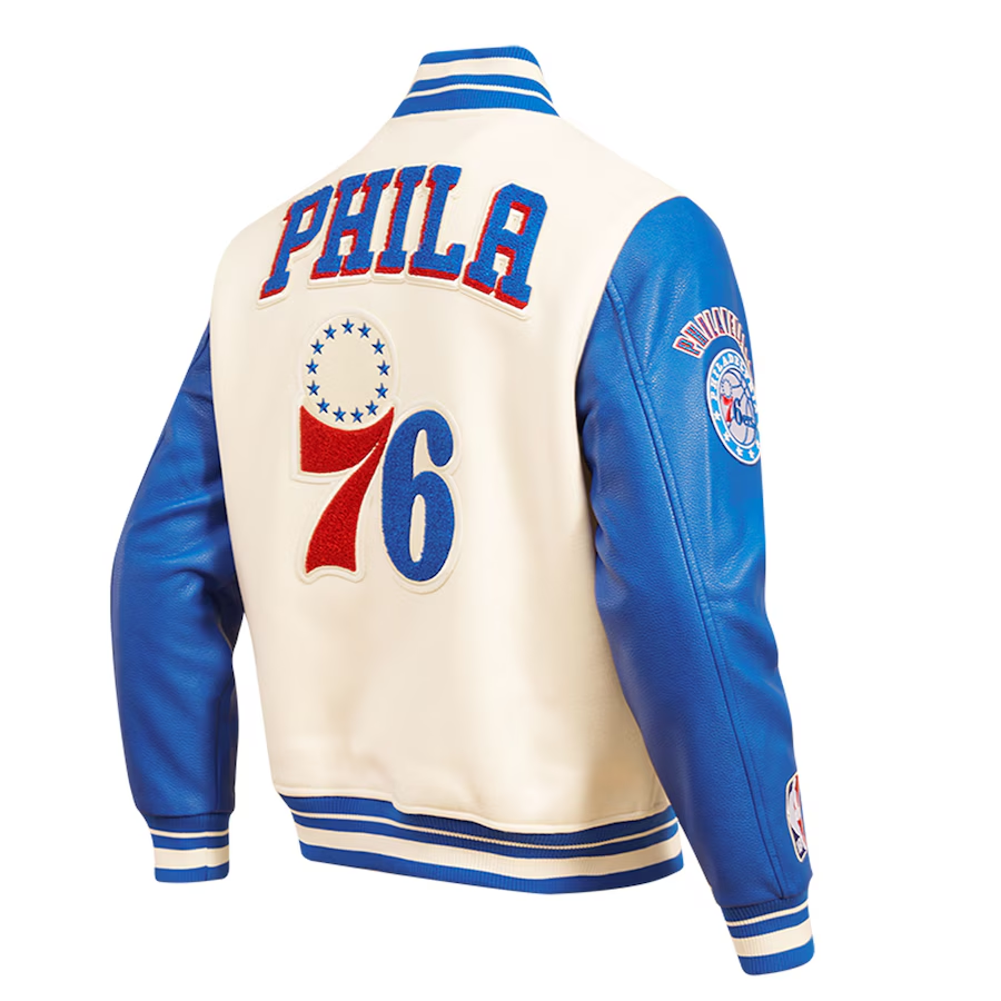 Men's Pro Standard Cream Phila Classic Varsity Full-Zip Jacket - Cream