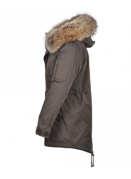 Hooded Parka with Raccoon Fur Trim and Removable Fur Lining