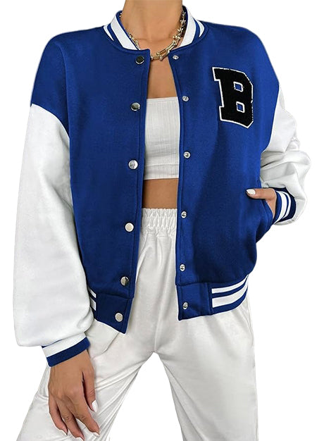 Women Varsity Letterman Jacket Blue