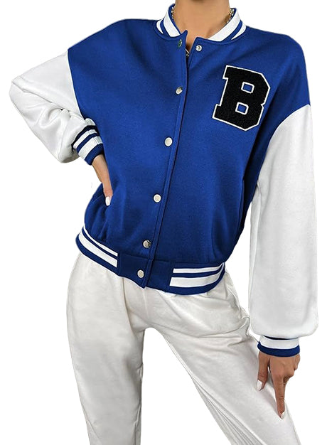 Women Varsity Letterman Jacket Blue