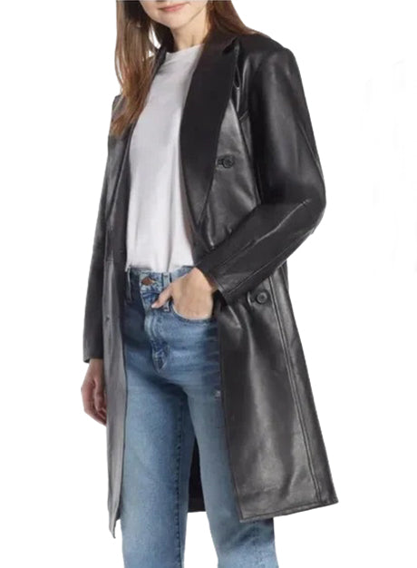 Longline Leather Coat