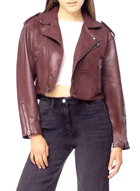 Faux Leather Crop Moto Jacket - Versatile Jackets