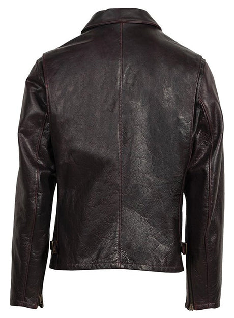 Cowhide Leather Jacket with Waxy Finish