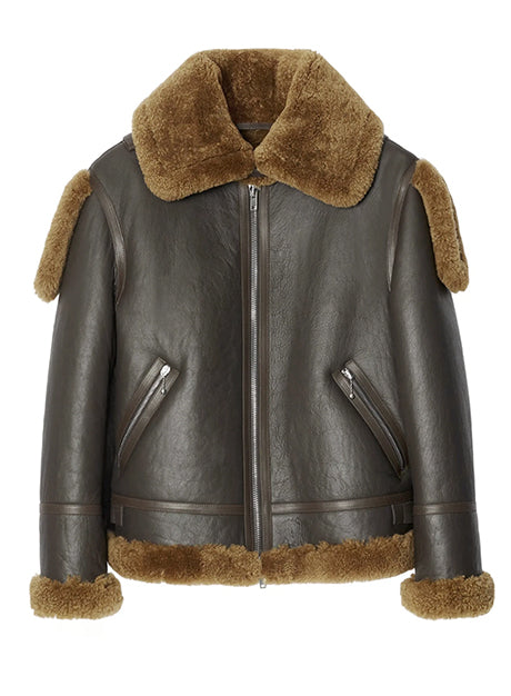  Brown Shearling Aviator Jacket