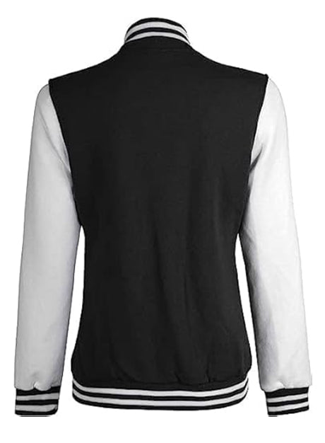 Women Black & White Varsity Jacket
