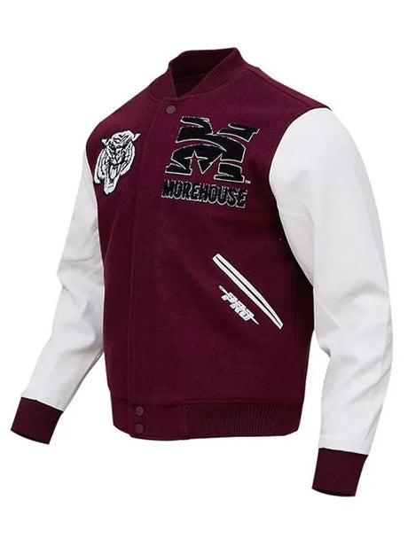 Men's Pro Standard Maroon Morehouse Maroon Tigers Classic Wool Full-Zip Varsity Jacket - Maroon - Versatile Jackets
