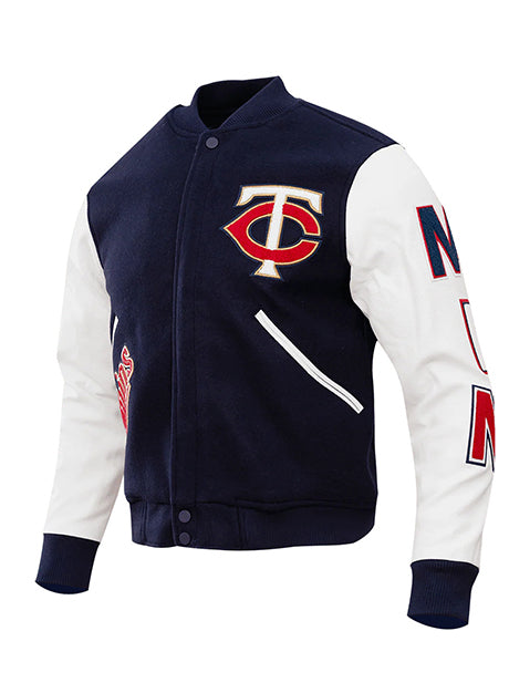 Men's Pro Standard Navy Minnesota Twins Varsity Logo Full-Zip Jacket - Navy